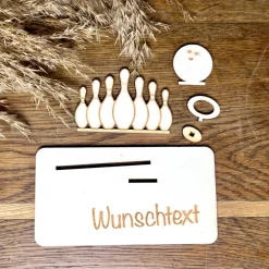 Geschenke|WoodyfyKreativ Geldscheinhalter Bowling, Kegeln, Geldgeschenk, Geburtstag, Geschenk, Wunschtext, Personalisierbar