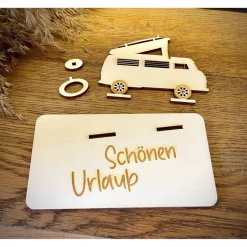 Geschenke|WoodyfyKreativ Geldscheinhalter Camper, Wohnmobil, Van, Bulli, VW, Camping, Urlaub, Geburtstag, Geschenk, Wunschtext, Personalisierbar