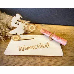 Online Geldscheinhalter Enduro, Motorrad, Geburtstag, Führerschein, Geschenk, Wunschtext, Personalisierbar Geschenke