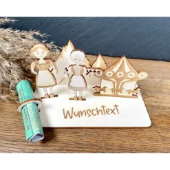 Geschenke|WoodyfyKreativ Geldscheinhalter Fest, Dirndl, Geldgeschenk, Geburtstag, Fest, Party, Geschenk, Bayern, Wunschtext, Personalisierbar