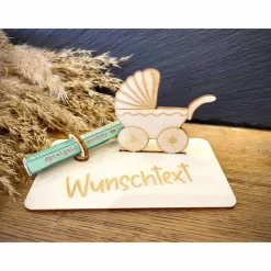 Online Geldscheinhalter Geburt, Baby, Kinderwagen, Geldgeschenk, Geschenk, Wunschtext, Personalisierbar Geschenke