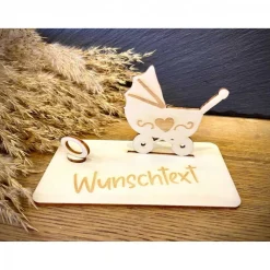 Geschenke|WoodyfyKreativ Geldscheinhalter Geburt, Baby, Kinderwagen, Geldgeschenk, Geschenk, Wunschtext, Personalisierbar