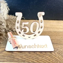 Geschenke|WoodyfyKreativ Geldscheinhalter Glück, Kleeblatt, Geldgeschenk, Geburtstag, Geschenk, Wunschtext, Personalisierbar