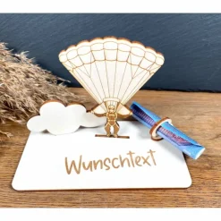 Geldscheinhalter Gleitschirm, Fallschirm, Paragleiter, Geldgeschenk, Geburtstag, Geschenk, Wunschtext, Personalisierbar Geschenke