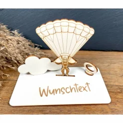 Geldscheinhalter Gleitschirm, Fallschirm, Paragleiter, Geldgeschenk, Geburtstag, Geschenk, Wunschtext, Personalisierbar Geschenke
