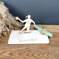 New Geldscheinhalter Handball, Handballspieler, Geldgeschenk, Geburtstag, Wunschtext, Personalisierbar Geschenke
