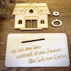 Best Geldscheinhalter Haus, Hausbau, Einweihung, Richtfest, Geburtstag, Geschenk, Wunschtext, Personalisierbar Geschenke