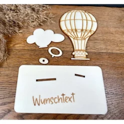 Geschenke|WoodyfyKreativ Geldscheinhalter Heißluftballon, Fesselballon, Rundflug, Geldgeschenk, Geburtstag, Geschenk, Wunschtext, Personalisierba