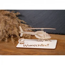 Geschenke|WoodyfyKreativ Geldscheinhalter Helikopter, Hubschrauber, Rundflug, Geldgeschenk, Geburtstag, Geschenk, Wunschtext, Personalisierbar