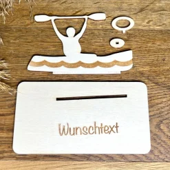 Clearance Geldscheinhalter Kanu, Kajak, Paddeln, Boot, Geldgeschenk, Geburtstag, Geschenk, Wunschtext, Personalisierbar Geschenke