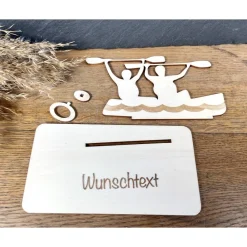 New Geldscheinhalter Kanu, Kajak, Paddeln, Boot, Geldgeschenk, Geburtstag, Geschenk, Wunschtext, Personalisierbar Geschenke