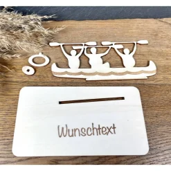 Geschenke|WoodyfyKreativ Geldscheinhalter Kanu, Kajak, Paddeln, Boot, Geldgeschenk, Geburtstag, Geschenk, Wunschtext, Personalisierbar