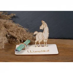 Geschenke|WoodyfyKreativ Geldscheinhalter Lama, Geldgeschenk, Geburtstag, Reiten, Geschenk, Wunschtext, Personalisierbar
