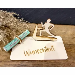 Geschenke|WoodyfyKreativ Geldscheinhalter Laufband, Joggen, Laufen, Geldgeschenk, Geburtstag, Geschenk, Wunschtext, Personalisiert