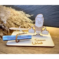 Geldscheinhalter Mann mit Koffer und Flieger, Urlaub, Reise, Geldgeschenk, Geburtstag, Flitterwochen, Geschenk, Wunschte Geschenke