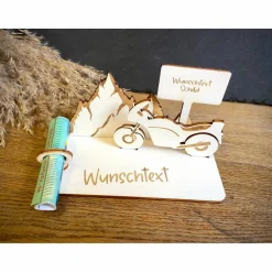 Geldscheinhalter Motorradtour, Urlaub, Bergtour, Pyrenäen, Geldgeschenk, Geburtstag, Geschenk, Wunschtext, Personalisier Geschenke