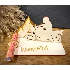 Geschenke|WoodyfyKreativ Geldscheinhalter Motorradtour, Urlaub, Bergtour, Pyrenäen, Geldgeschenk, Geburtstag, Geschenk, Wunschtext, Personalisier