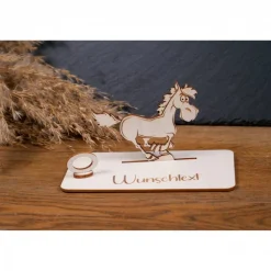Geschenke|WoodyfyKreativ Geldscheinhalter Pferd, Geldgeschenk, Geburtstag, Reiten, Geschenk, Wunschtext, Personalisierbar