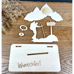 New Geldscheinhalter Pilgern, Jakobsweg, Berge, Wandern, Geldgeschenk, Geburtstag, Geschenk, Wunschtext, Personalisierbar Geschenke