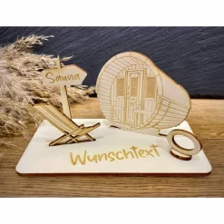 Geschenke|WoodyfyKreativ Geldscheinhalter Sauna, Wellness, Erholung, Entspannung, Geldgeschenk, Geburtstag, Geschenk, Wunschtext, Personalisierba