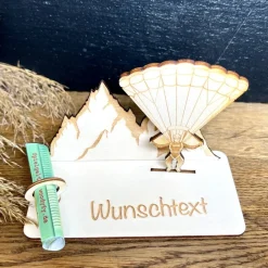 Geschenke|WoodyfyKreativ Geldscheinhalter Segelflieger, Flugzeug, Geldgeschenk, Geburtstag, Geschenk, Wunschtext, Personalisierbar