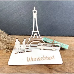 Geschenke|WoodyfyKreativ Geldscheinhalter Shopping, Paris, Urlaub, Eiffelturm, Frankreich, Bus, Geldgeschenk, Geburtstag, Geschenk, Wunschtext,
