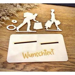 Geschenke|WoodyfyKreativ Geldscheinhalter Shopping, Einkaufen, Geldgeschenk, Geburtstag, Geschenk, Wunschtext, Personalisierbar