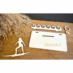 Geschenke|WoodyfyKreativ Geldscheinhalter Surfen, Surferin, Wasser, Urlaub, Geldgeschenk, Geburtstag, Geschenk, Wunschtext, Personalisierbar