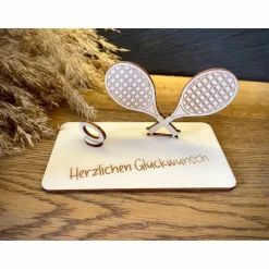 Geschenke|WoodyfyKreativ Geldscheinhalter Tennis, Geldgeschenk, Geburtstag, Tennisschläger, Geschenk, Wunschtext, Personalisierbar