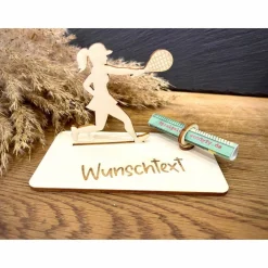 Geschenke|WoodyfyKreativ Geldscheinhalter Tennis, Geldgeschenk, Geburtstag, Aufschlag, Geschenk, Wunschtext, Personalisierbar