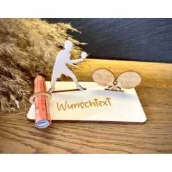 Geschenke|WoodyfyKreativ Geldscheinhalter Tischtennis, Geldgeschenk, Geburtstag, Tischtennisspieler, Tischtennisschläger, Geschenk, Wunschtext, P