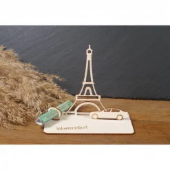 Clearance Geldscheinhalter Urlaub, Paris, Eiffelturm, Frankreich, Weltreise, Auto, Geldgeschenk, Geburtstag, Geschenk, Wunschtext, Geschenke