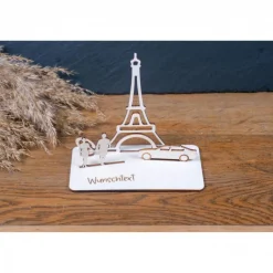 Geschenke|WoodyfyKreativ Geldscheinhalter Urlaub, Paris, Eiffelturm, Frankreich, Weltreise, Auto, Geldgeschenk, Geburtstag, Geschenk, Wunschtext,