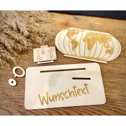 Clearance Geldscheinhalter Urlaub, Weltreise, Koffer, Geldgeschenk, Geburtstag, Geschenk, Wunschtext, Personalisierbar Geschenke