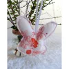 Sale Genähter Osterhase für den Osterstrauß mit aufgenähtem Blumenmuster – Upcycling & Handarbeit Osterhasen