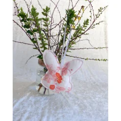 Sale Genähter Osterhase für den Osterstrauß mit aufgenähtem Blumenmuster – Upcycling & Handarbeit Osterhasen