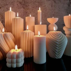 Hot Geometrische Design-Kerze aus Sojawachs | Origami Kerzen l Groß I Minimalistische Deko | Handgefertigt Tischdekoration