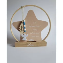 Best Geschenk für Sternenkind, Ring mit Stern mit Spruch und Namen, Erinnerung an Sternenkind, Geschenk für Sterneneltern Mutmacher