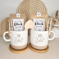 Online Geschenk personalisiert Hochzeit Tasse Set Geschenkset Hochzeitsgeschenk Hochzeitsgeschenke