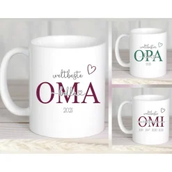 Accessoires|Die Farbkleckserei 123 Geschenk Tasse Opi mit Namen, Geschenk Opa, Kaffeetasse personalisiert Opi, Geschenk Vatertag, Vatertagsgeschenk