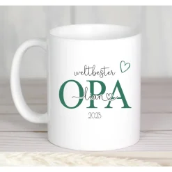 Accessoires|Die Farbkleckserei 123 Geschenk Tasse Opi mit Namen, Geschenk Opa, Kaffeetasse personalisiert Opi, Geschenk Vatertag, Vatertagsgeschenk