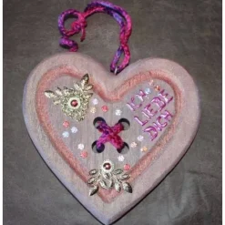 Kunst|Susanne Hiebl...die etwas andere Art! Geschenk Valentinstag ICH LIEBE DICH abstrakt gestaltetes Herz aus Holz mit Acrylfarbe im Shabby-Stil gestaltet