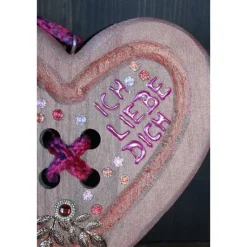 Kunst|Susanne Hiebl...die etwas andere Art! Geschenk Valentinstag ICH LIEBE DICH abstrakt gestaltetes Herz aus Holz mit Acrylfarbe im Shabby-Stil gestaltet
