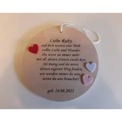 Sale Geschenk zur Geburt oder Taufgeschenk / personalisierte Holzscheibe / Spruch zur Taufe oder Geburt Geschenke