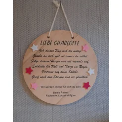 Best Geschenk zur Geburt oder Taufgeschenk / personalisierte Holzscheibe / Spruch zur Taufe oder Geburt Geschenke