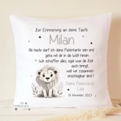 Clearance Geschenk zur Taufe Kissen personalisiert, Taufkissen mit Namen, Kissen mit Spruch, Taufbrief Geschenke
