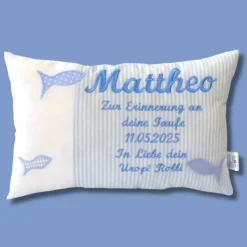 Best Geschenk zur Taufe oder Geburt Namenskissen personalisiertes Kissen für Jungen und Mädchen Kommuniongeschenk Geschenke