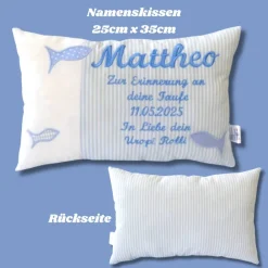 Best Geschenk zur Taufe oder Geburt Namenskissen personalisiertes Kissen für Jungen und Mädchen Kommuniongeschenk Geschenke