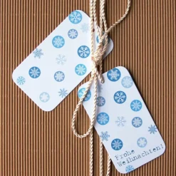 Sale Geschenkanhänger **EISKristall1** von 8er Set Weihnachten Anhänger Dekoration Weihnachtsdeko Schneeflocke Geschenkeanhänger