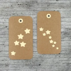 New Geschenkanhänger **Sternenschauer** 6er Set von Kraftpapier Weihnachten Anhänger Dekoration Stern Geschenkeanhänger